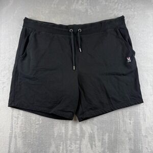 Psycho Bunny Shorts Mens 3XL Black Drawstring French Terry 9" Inseam